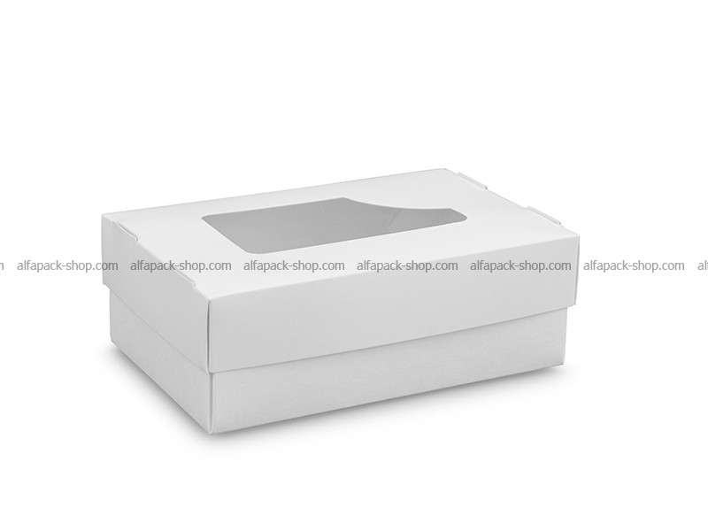Коробка прямокутна з вікном біла