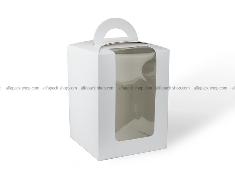 Коробка для Пасок з вікном біла 140х180 мм