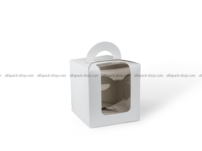Коробка для Пасок з вікном біла 115х120 мм
