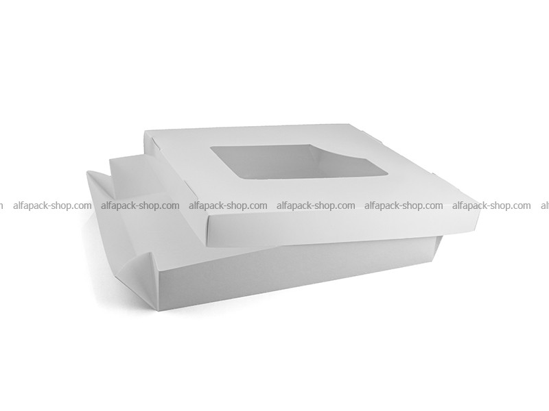 Коробка квадратна з вікном біла