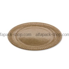 Тарелка бумажная круглая крафт ламинированная D23