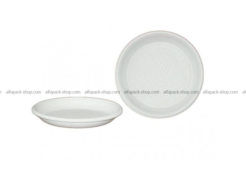 Пластиковая тарелка одноразовая столовая 205 мм