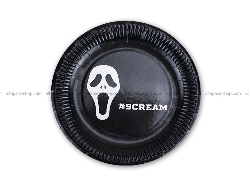 Тарелка бумажная круглая "Halloween" Scream