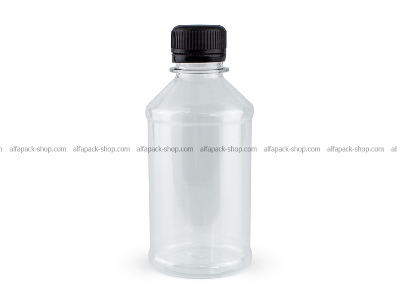 Бутылка 0,25 л прозрачная 28 мм горловина с пробкой