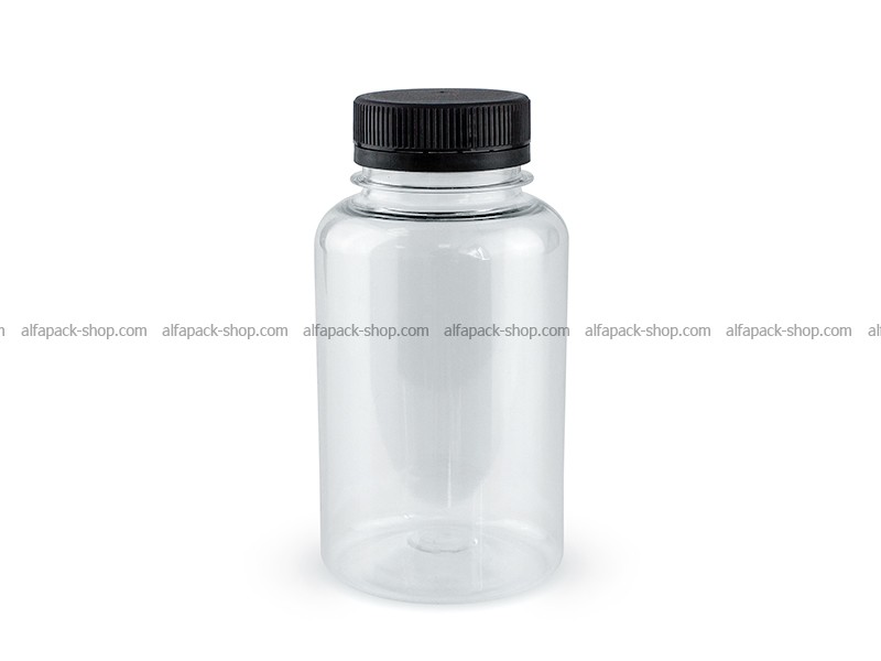 Бутылка 0.2 л прозрачная 38 мм горловина с пробкой