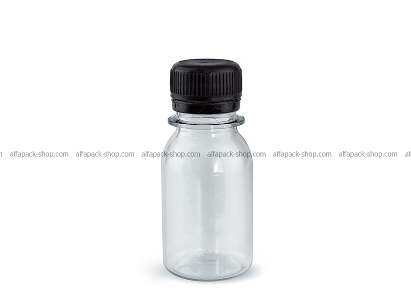 Бутылка 0,05 л прозрачная 28 мм горловина с пробкой